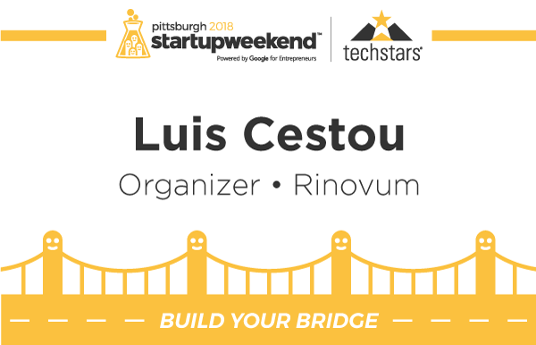 Startup Weekend badge front side